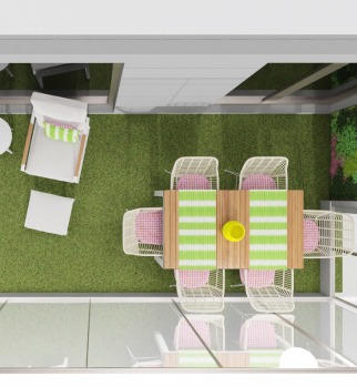 Render terraza primaveral