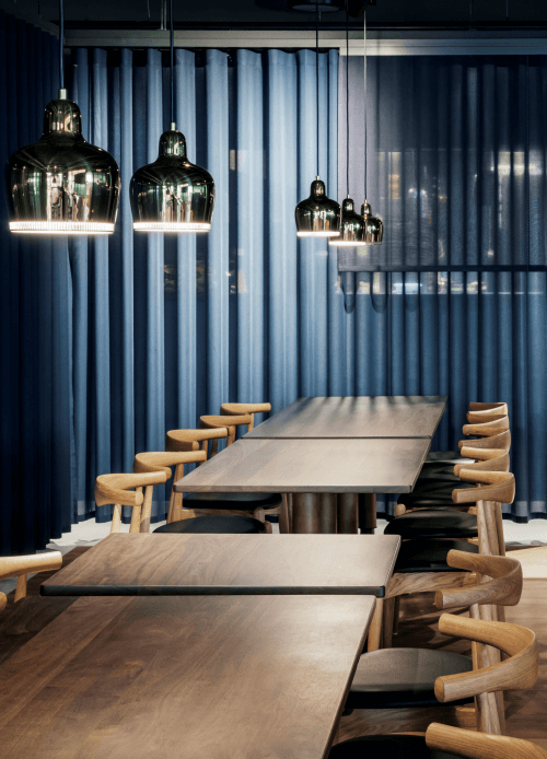 Tejidos ignífugos en un restaurante