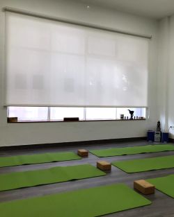 Estor enrollable para gimnasio